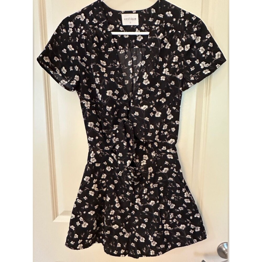 Vestique Black White Romper Women's Sz Small